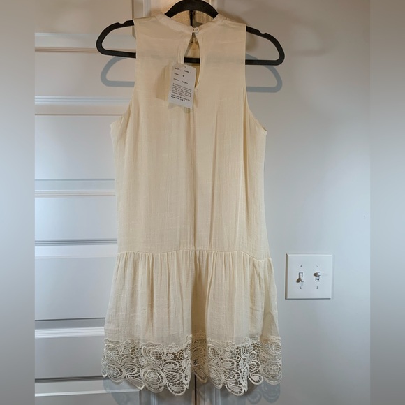 NWT RebellionAgain Medium Mini Dress Feminine Floral Lace Boho Elegant Ivory - Picture 11 of 15